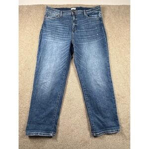 Sneak Peek Womens High Rise Straight Leg‎ Jeans Medium Wash Size 14 Distressed